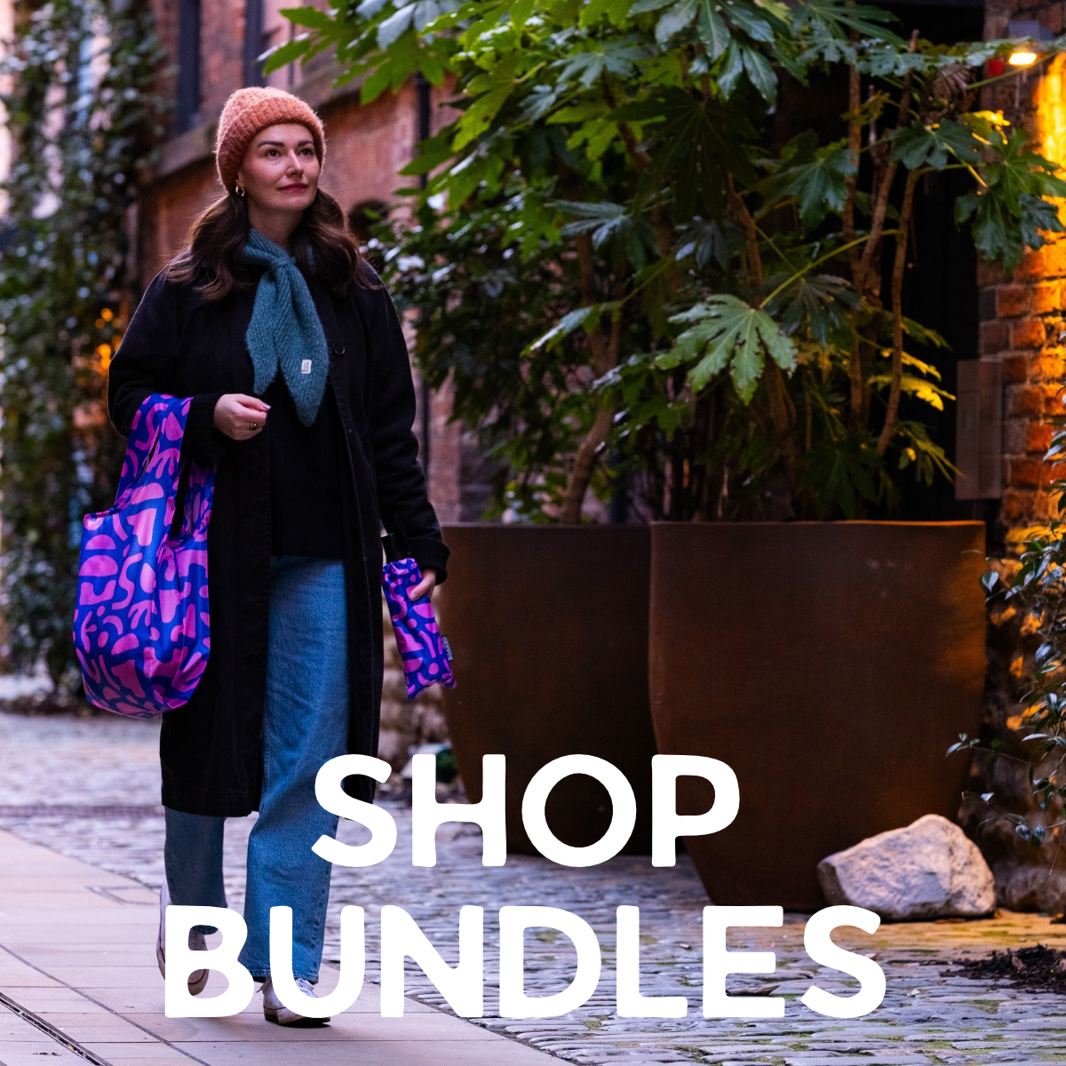 Matching umbrella and tote bag set — bold printed recycled gift set by SOAKED Umbrellas