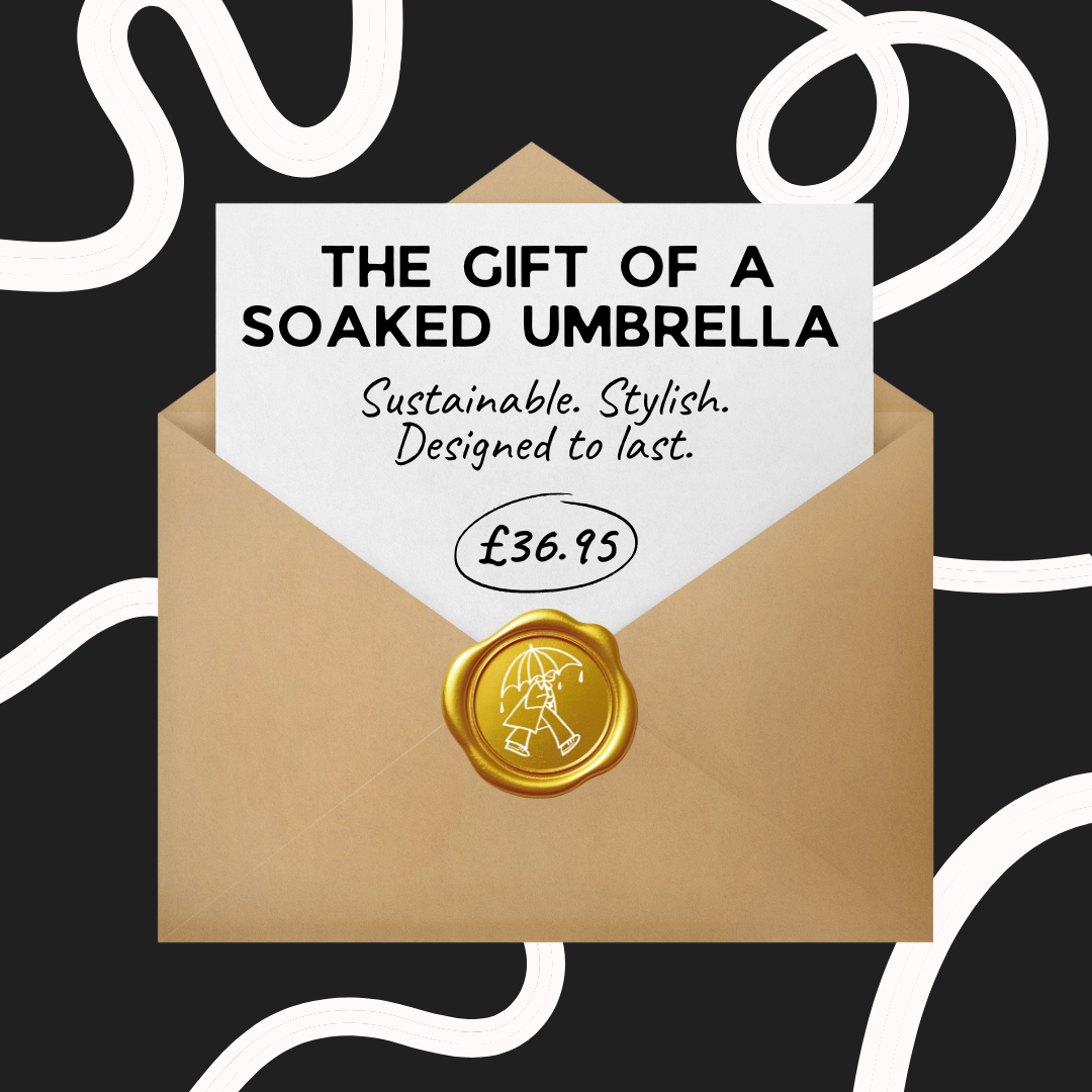 Soaked Umbrellas Gift Card for Birthdays Christmas Gifting Sustainably