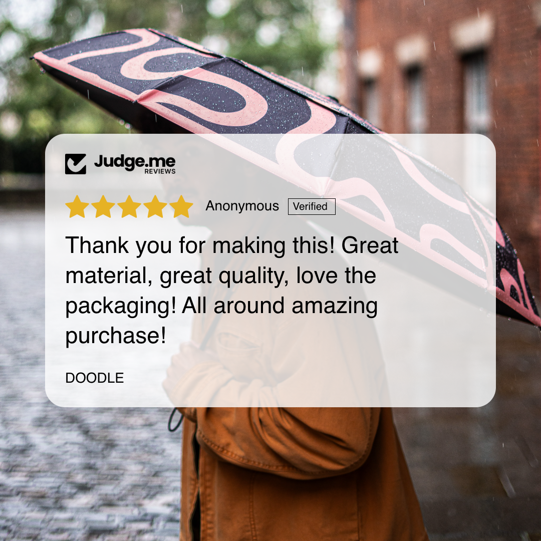 SOAKED Doodle umbrella — 5-star customer review, wind-resistant umbrella Manchester