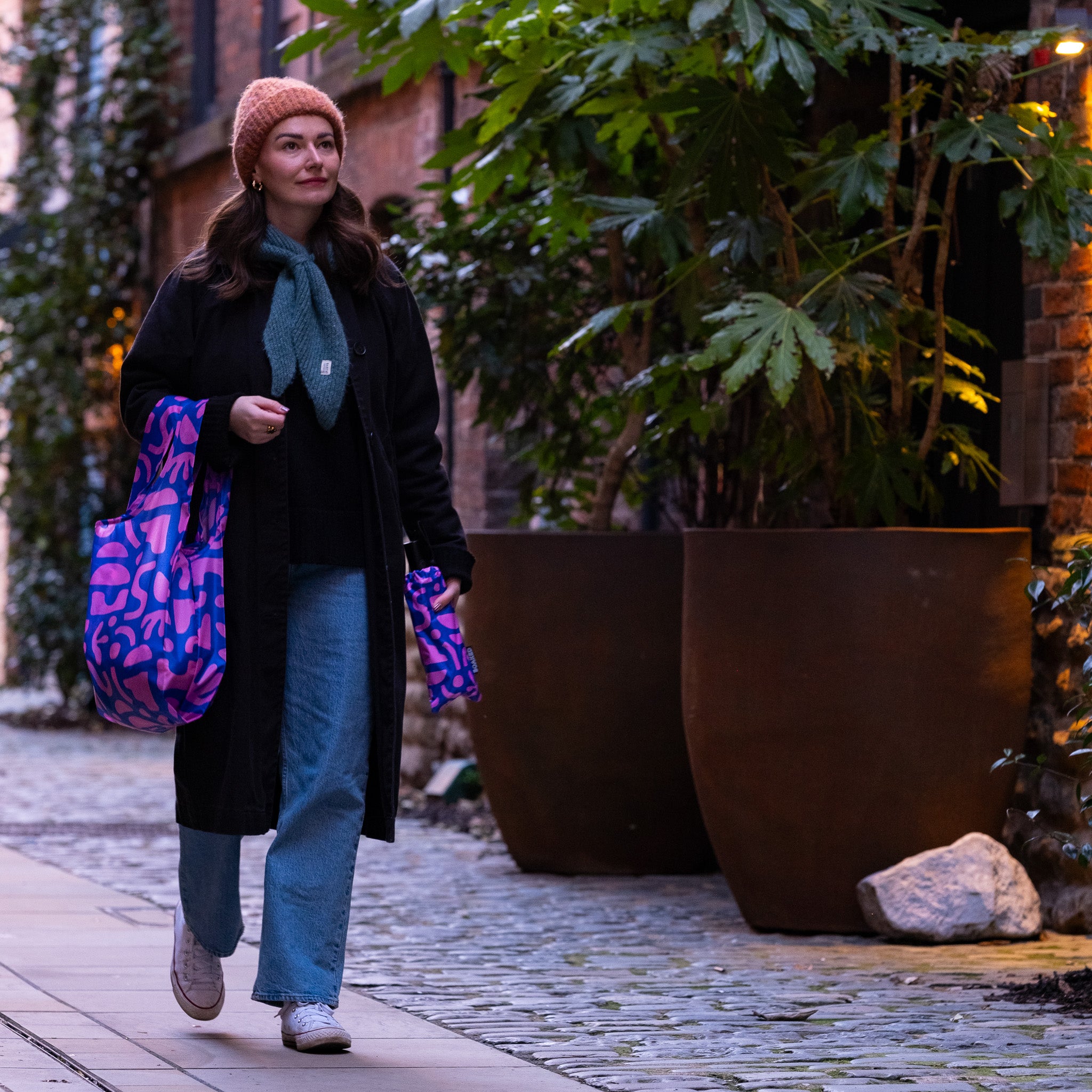 Bits & Bobs umbrella and matching reusable bag bundle featuring fun pattern and durability